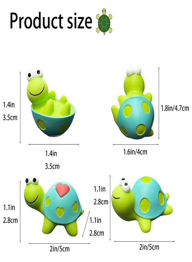 Fsocpen 4 Pcs Funny Resin Turtle Decor, 3D Creative Craft Animal Turtle Figurine, Adorable Office Desk Toy, Great for Computer Monitor Desk Decoration - Image 2